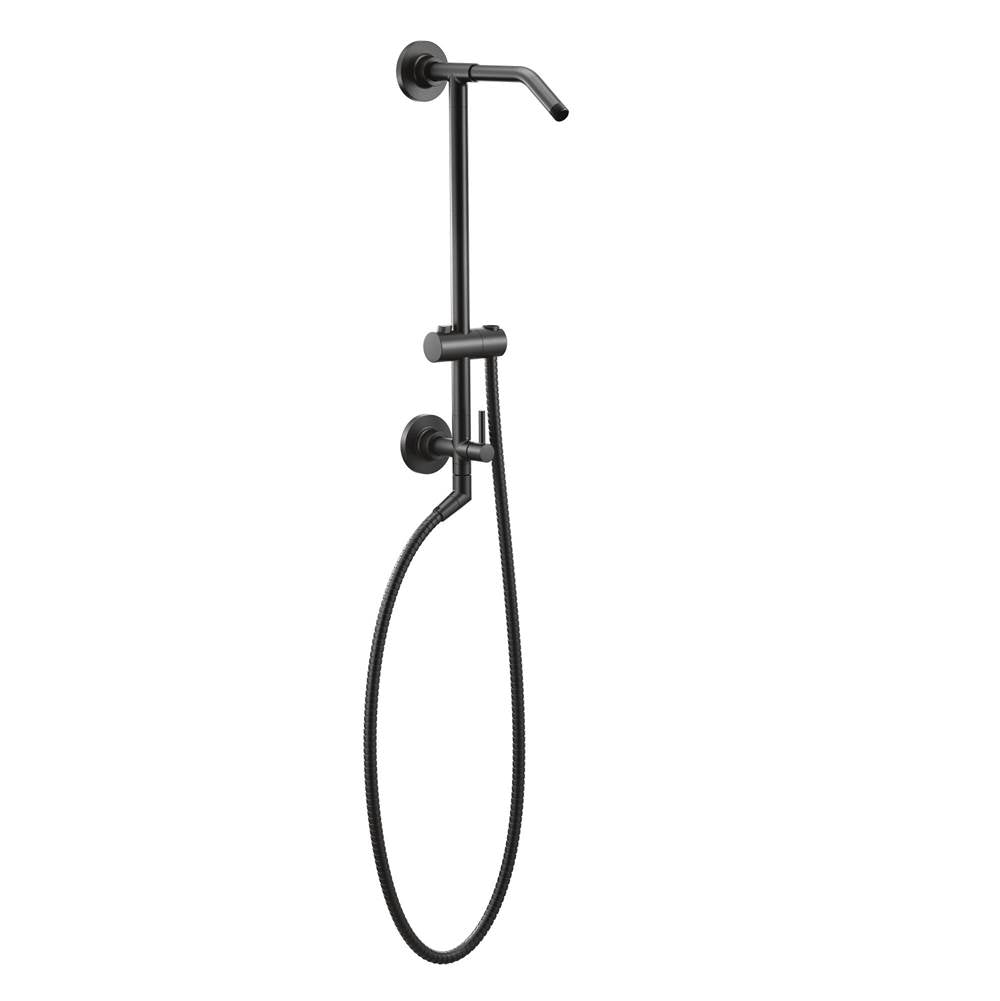 Moen - Shower Rail System with 2-Function Diverter in Matte Black (Valve Sold Separately) - Matte Black