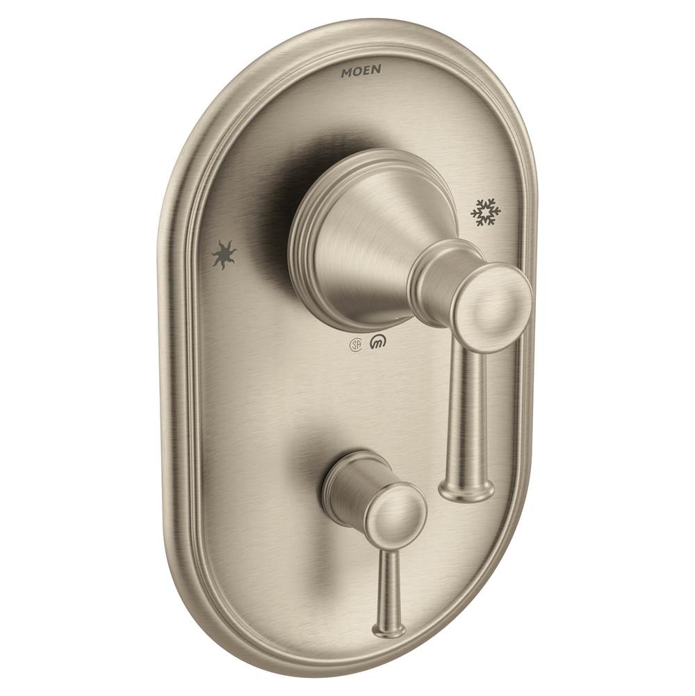 Moen - Belfield Posi-Temp with Built-in 3-Function Transfer Valve Trim Kit, Valve Required, Brushed Nickel - Brushed Nickel