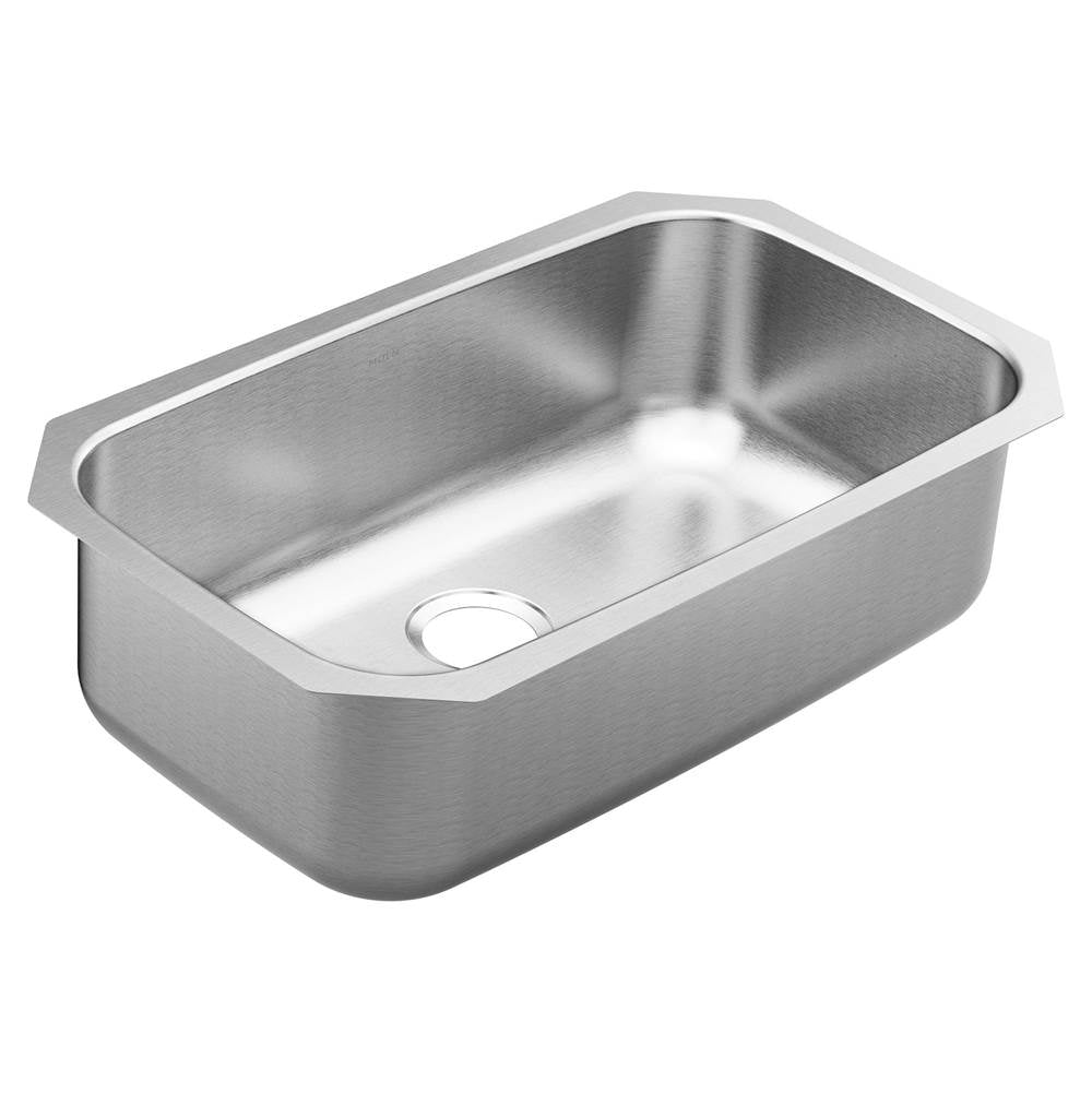 Moen - 18000 Series 30-inch 18 Gauge Undermount Single Bowl Stainless Steel Kitchen Sink, 9-inch Depth - Satin Stainless
