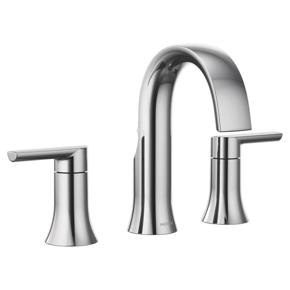 Moen - Doux 8 in. Widespread 2-Handle Bathroom Faucet Trim Kit in Chrome (Valve Sold Separately) - Chrome