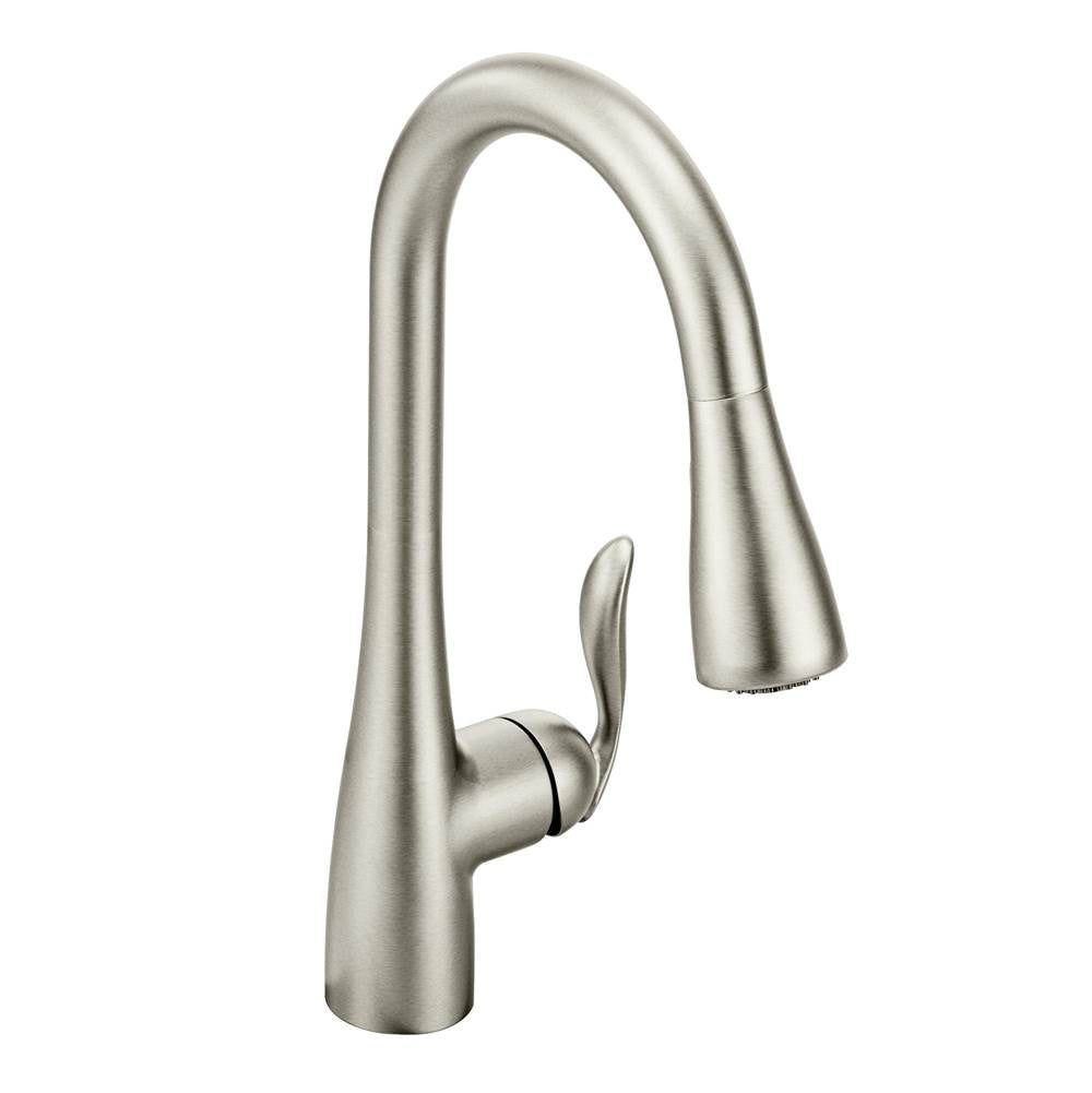 Moen - Arbor One-Handle Pulldown Kitchen Faucet Featuring Power Boost and Reflex, Spot Resist Stainless - Spot Resist Stainless