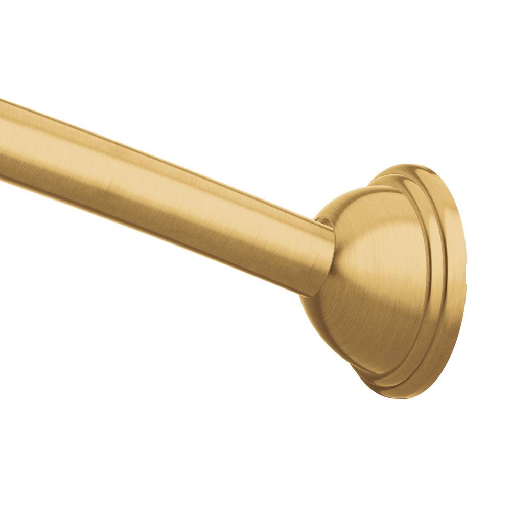 Moen - Brushed Gold Adjustable Curved Shower Rod - Brushed Gold
