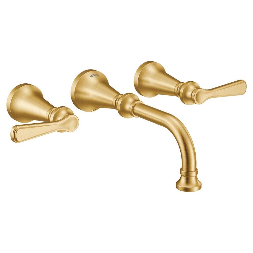 Moen - Colinet Traditional Lever Handle Wall Mount Bathroom Faucet Trim, Valve Required, in Brushed Gold - Brushed Gold