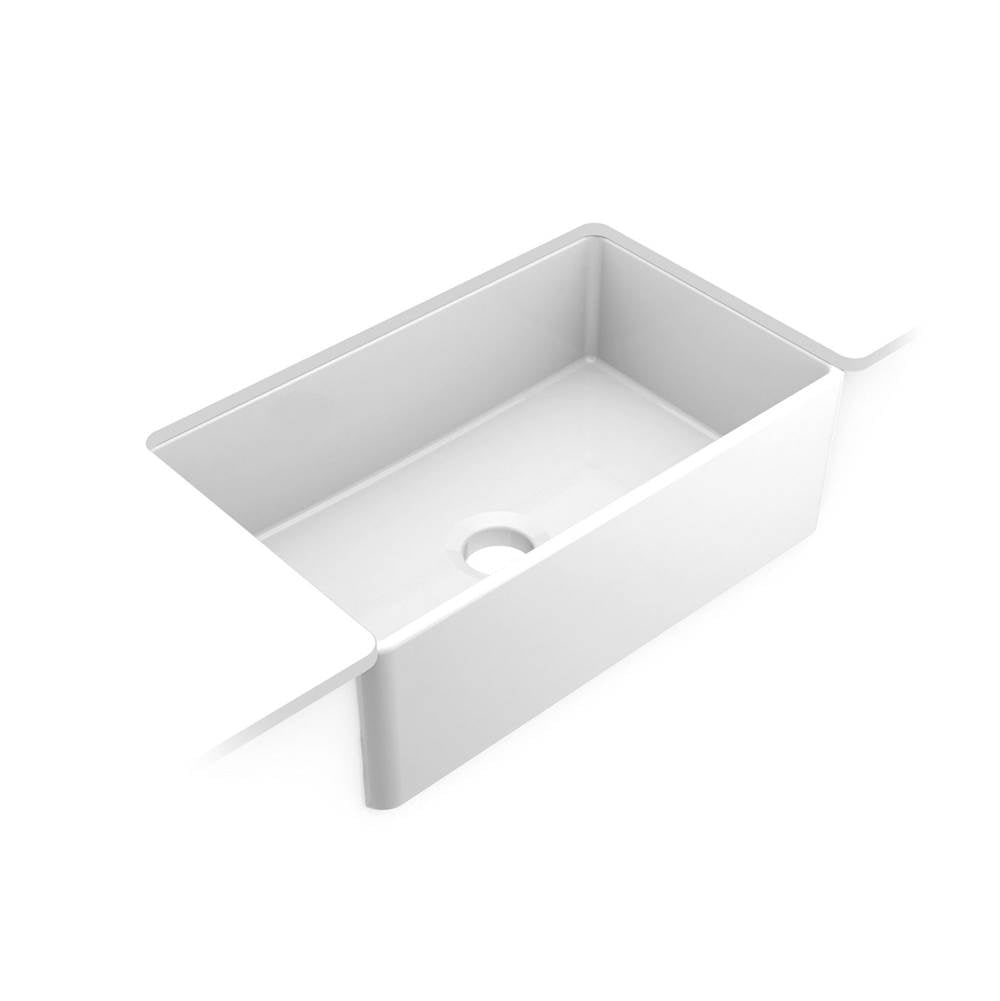 White Fireclay 30 in. Single Bowl Farmhouse Apron Front Kitchen Sink