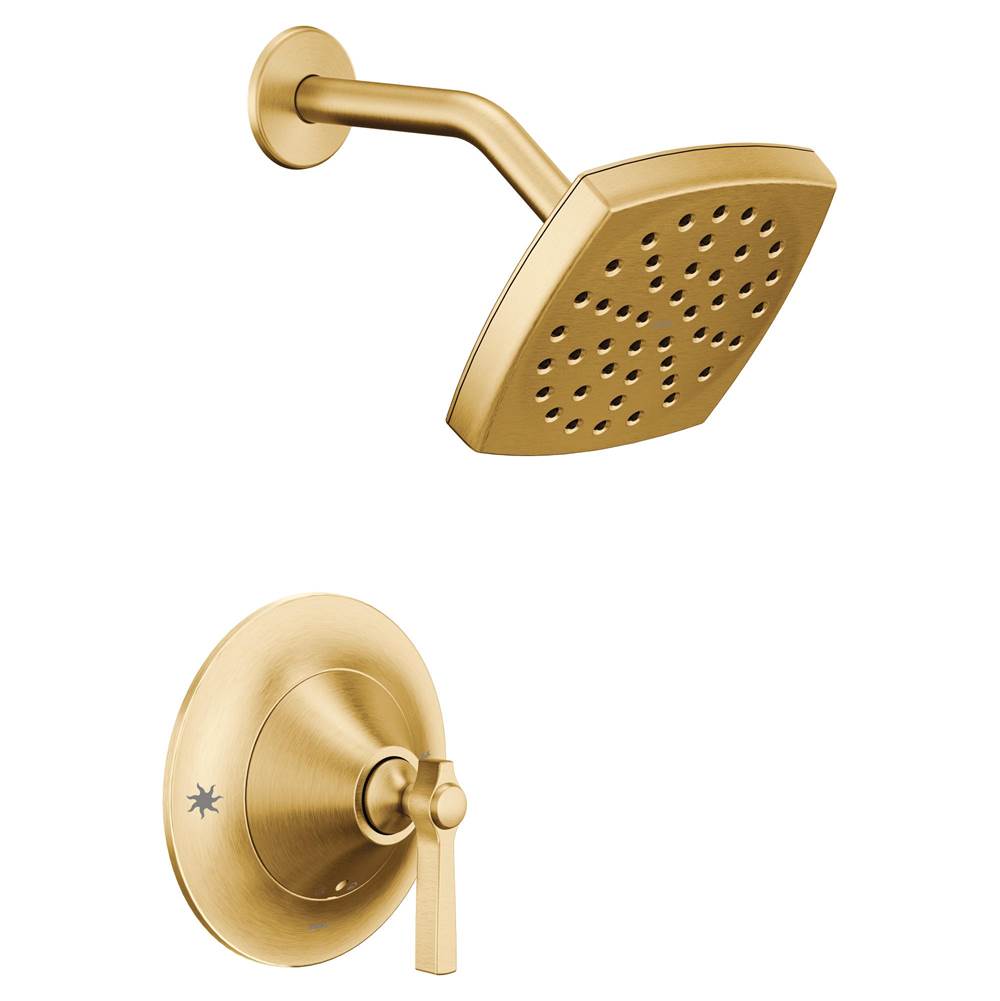 Moen - Flara Posi-Temp Rain Shower 1-Handle Shower Only Faucet Trim Kit in Brushed Gold (Valve Sold Separately) - Brushed Gold