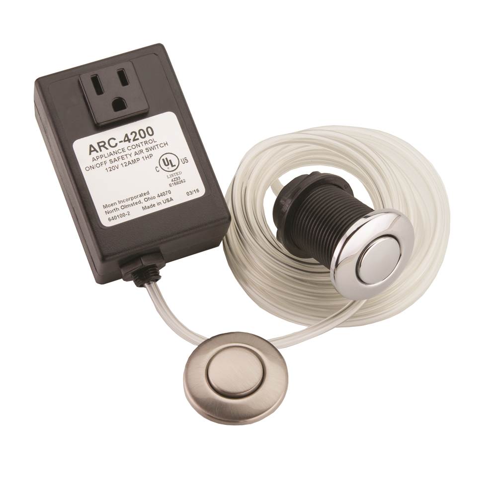 Moen - Disposal Air Switch Controller, Chrome/Satin Nickel - Chrome, Satin Nickel