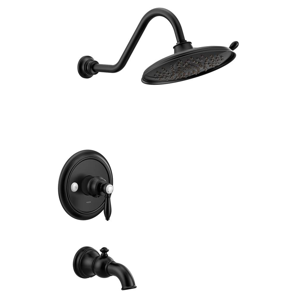 Moen - Weymouth M-CORE 3-Series 1-Handle Eco-Performance Tub and Shower Trim Kit in Matte Black (Valve Sold Separately) - Matte Black