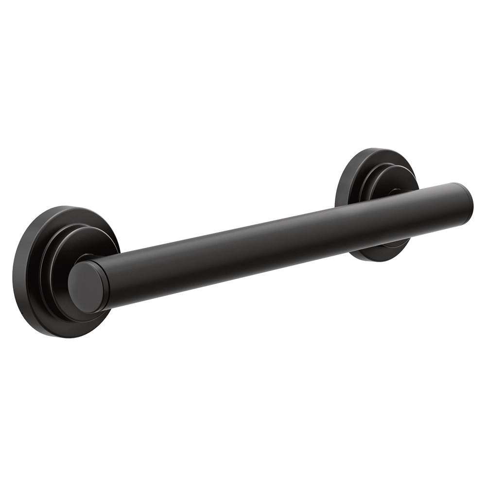 Moen - Matte Black 12'' Designer Grab Bar - Matte Black