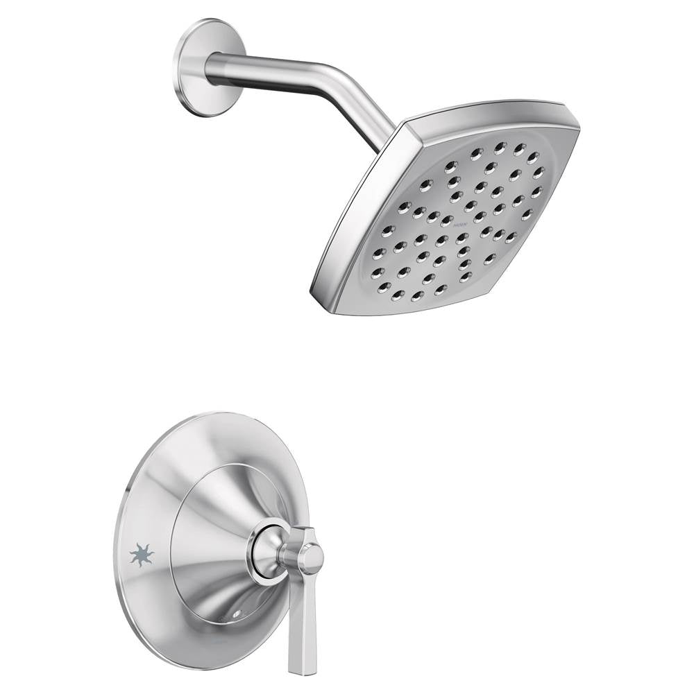 Moen - Flara Posi-Temp Rain Shower 1-Handle Shower Only Faucet Trim Kit in Chrome (Valve Sold Separately) - Chrome