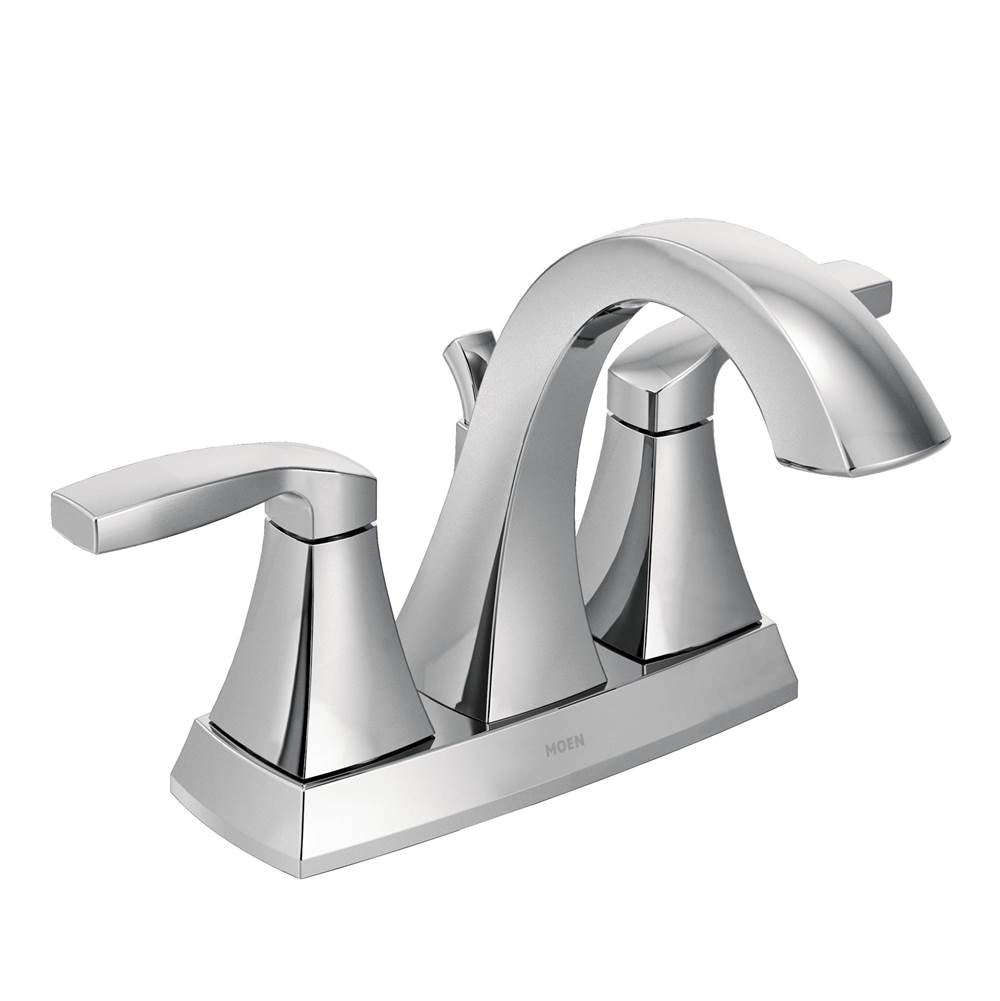 Moen - Voss Two-Handle High Arc Centerset Bathroom Faucet, Chrome - Chrome