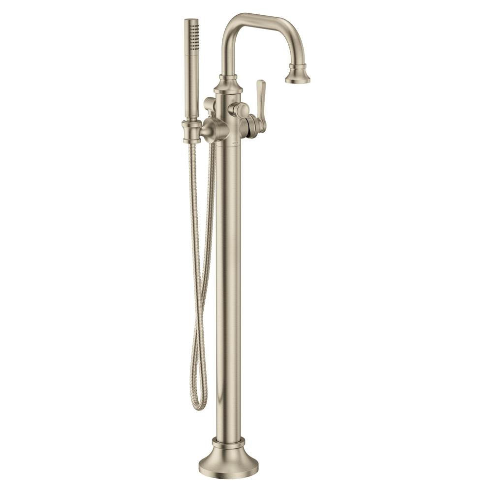 Moen - Colinet One-Handle Freestanding Floor Mount Tub Filler with Handshower in Brushed Nickel - Brushed Nickel