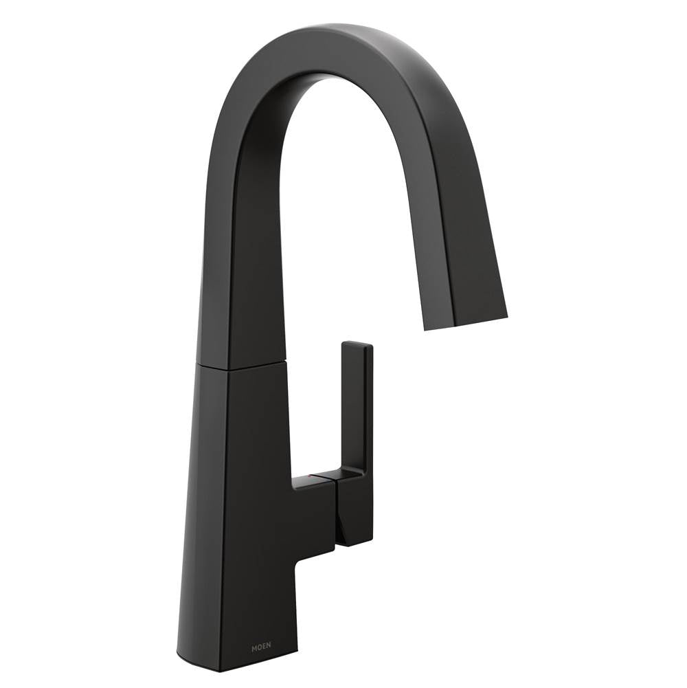 Moen - Nio One-Handle Bar Faucet, Includes Secondary Finish Handle Option, Matte Black - Matte Black