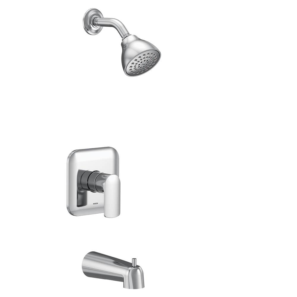Moen - Rizon M-CORE 2-Series Eco Performance 1-Handle Tub and Shower Trim Kit in Chrome (Valve Sold Separately) - Chrome