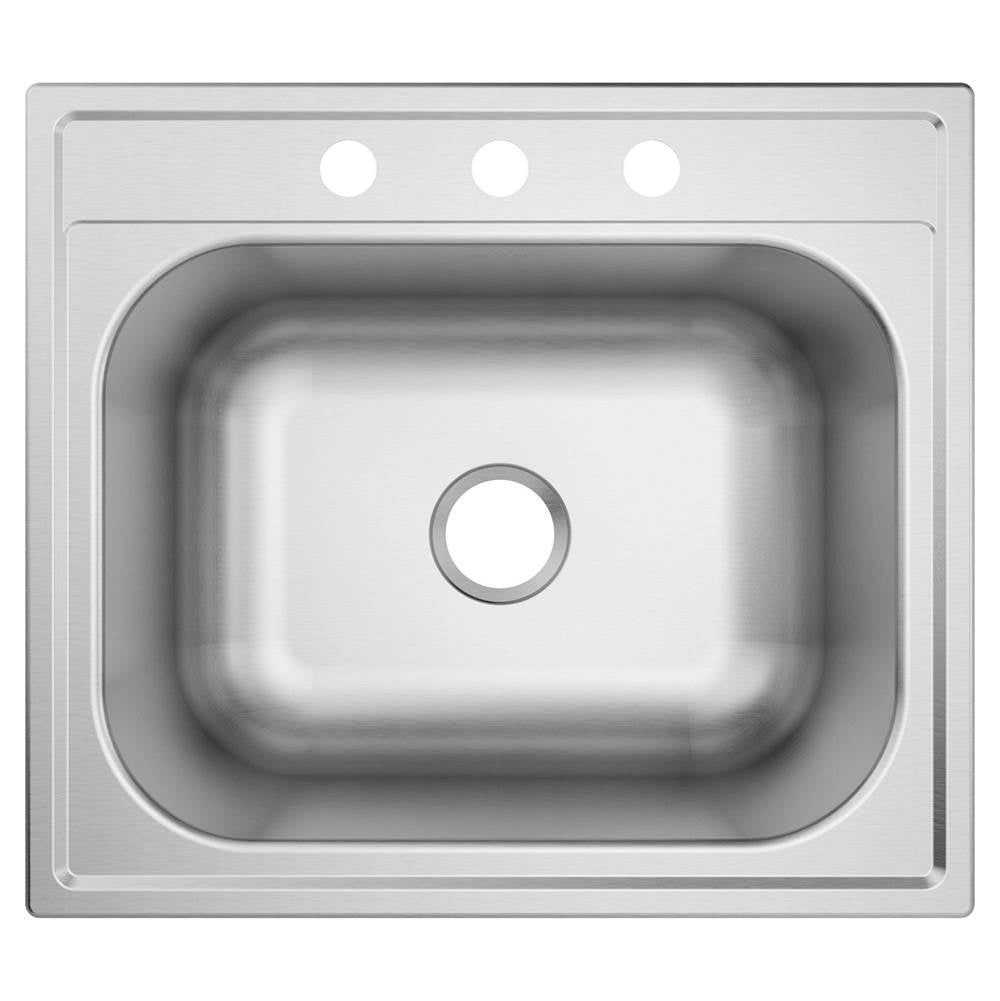 1800 Series 25-inch 18 Gauge Drop-in Single Bowl Stainless Steel Kitchen or Bar Sink, 9-inch Depth, Featuring QuickMount