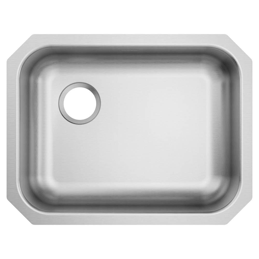 1800 Series 23.5-inch 18 Gauge Undermount Single Bowl Stainless Steel Kitchen Sink, Left Drain