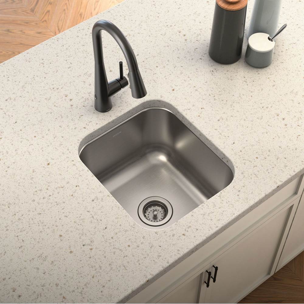 1800 Series 16.5-inch 18 Gauge Undermount Single Bowl Stainless Steel Kitchen or Bar Sink