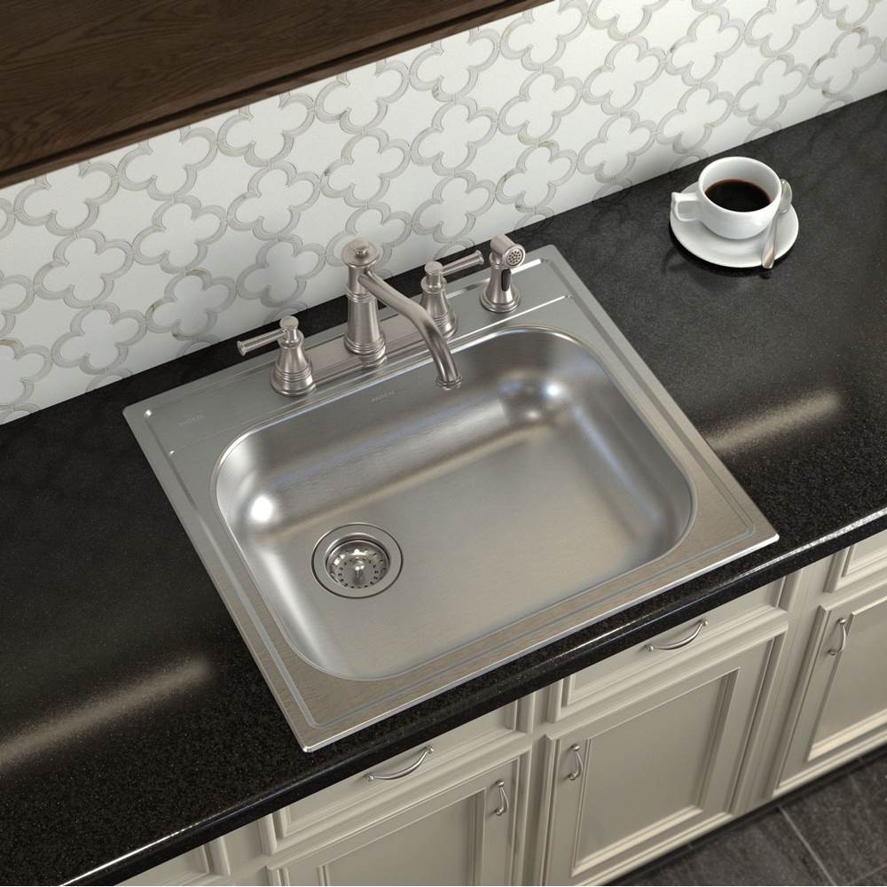 Belfield High-Arc 2-Handle Standard Kitchen Faucet with Side Sprayer in Matte Black