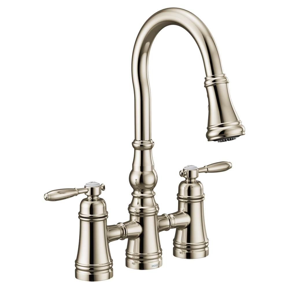 Moen - Moen Weymouth 2-Handle Bridge Faucet in Polished Nickle - Polished Nickel
