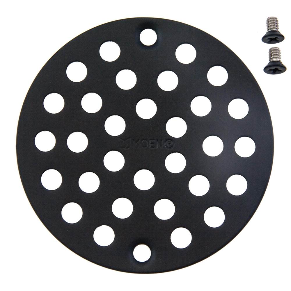 Moen - 4-Inch Screw-In Shower Strainer Drain Cover, Wrought Iron - Wrought Iron
