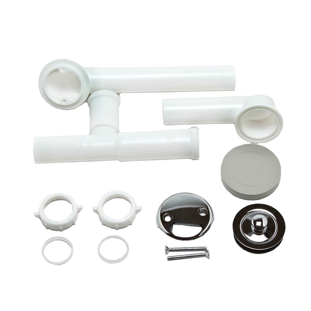 Moen - Tub/Shower Assembly with Lift-N-Drain, 1-1/2 in, Threaded Shoe, PVC, Chrome - Chrome