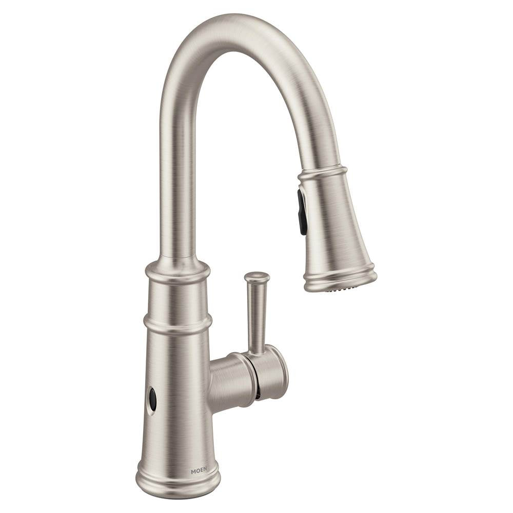 Moen - Belfield Touchless 1-Handle Pull-Down Sprayer Kitchen Faucet with MotionSense Wave and Power Clean in Spot Resist Stainless - Spot Resist Stainless
