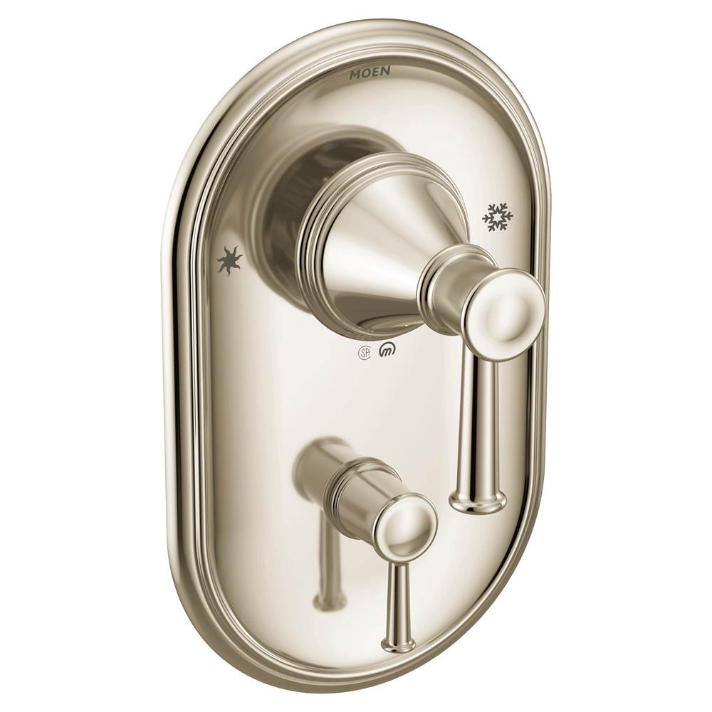 Moen - Belfield Posi-Temp with Built-in 3-Function Transfer Valve Trim Kit, Valve Required, Polished Nickel - Polished Nickel