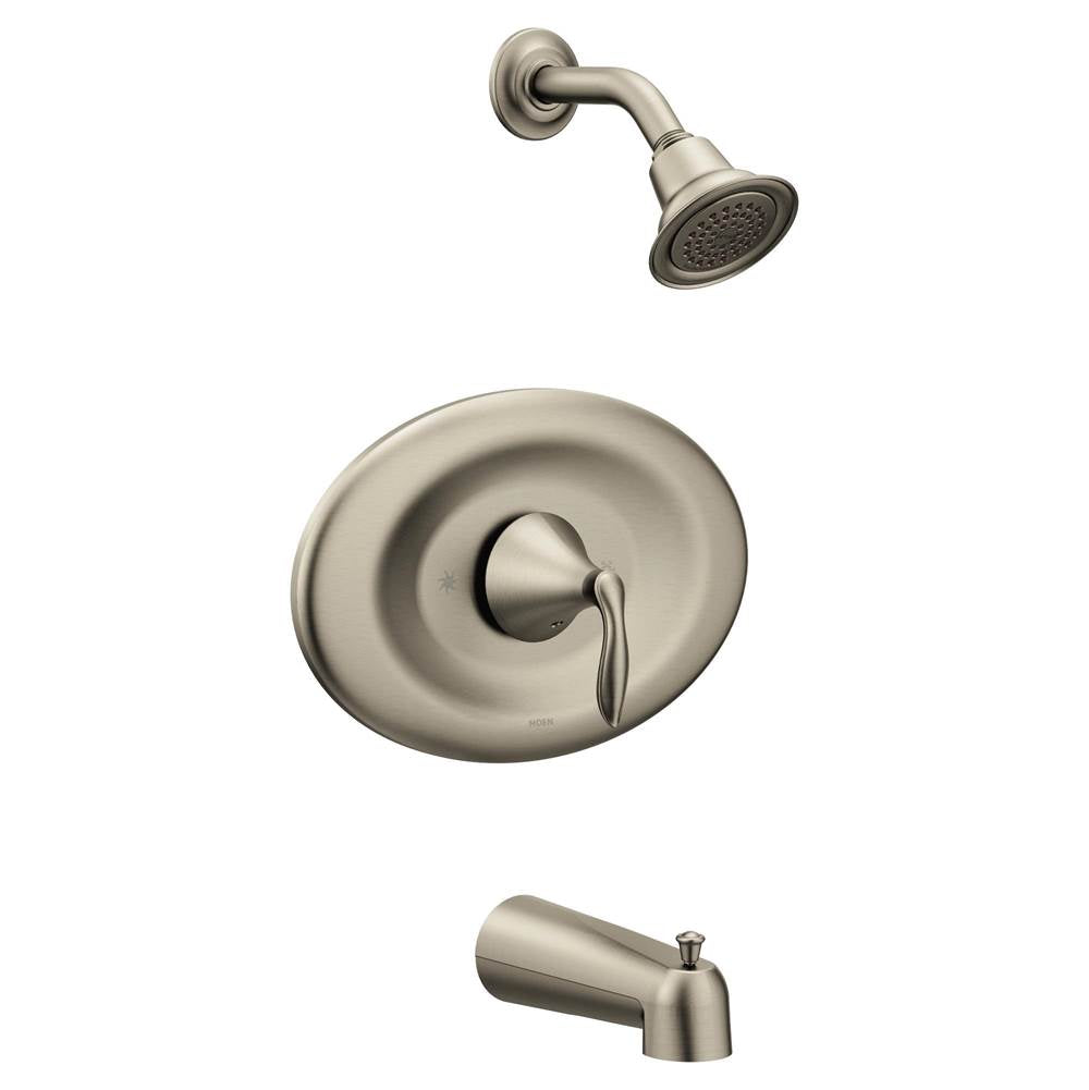 Moen - Eva Posi-Temp Eco-Performance Tub and Shower Trim Kit, Valve Required, Brushed Nickel - Brushed Nickel