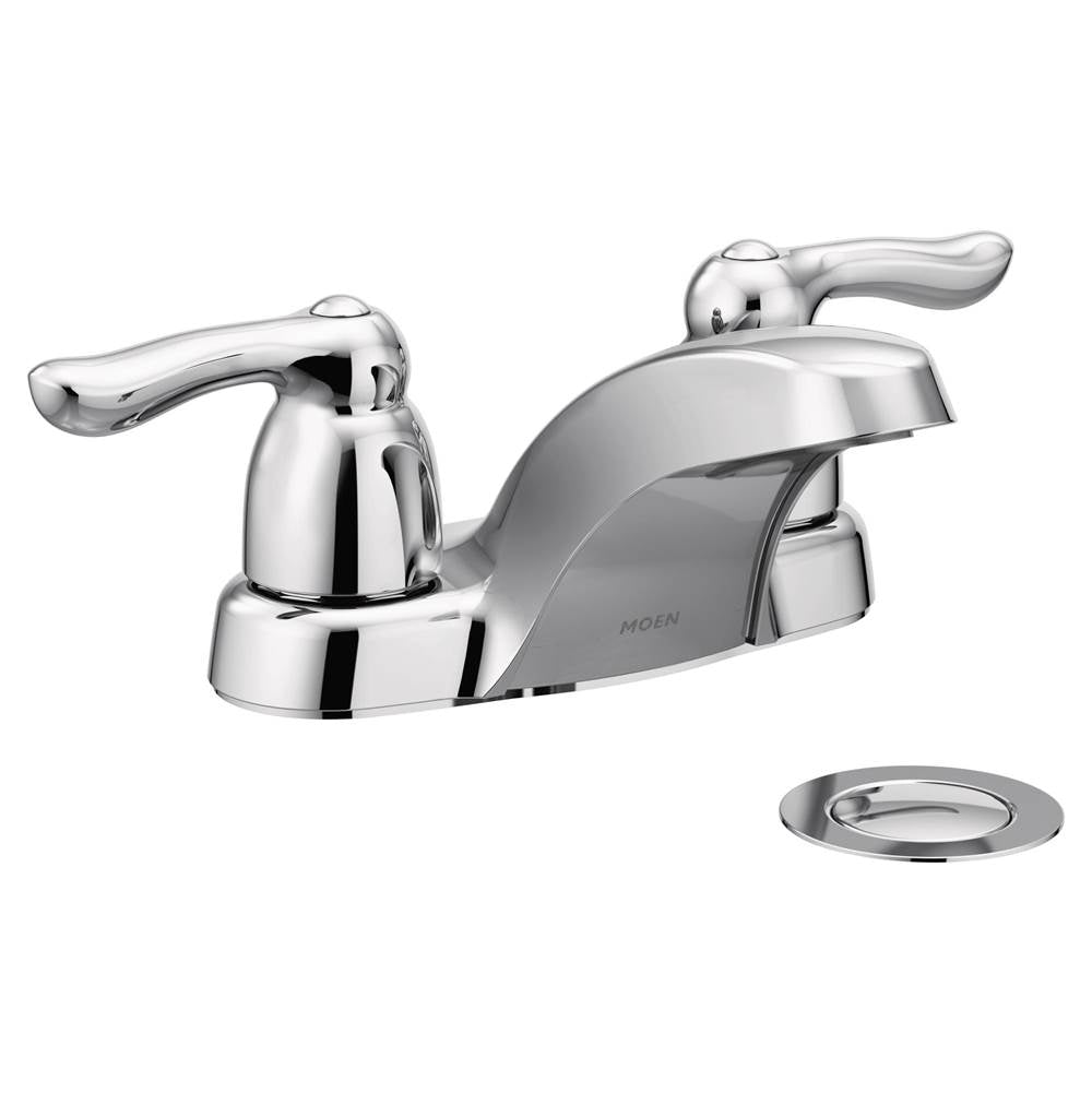 Moen - Chateau Two-Handle Low Arc Bathroom Faucet, Chrome - Chrome