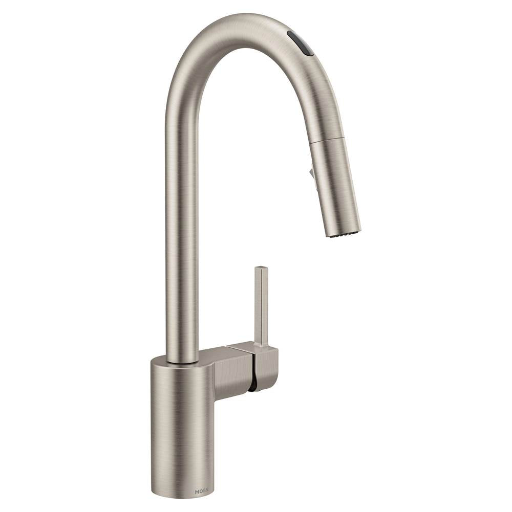 Moen - Align Smart Faucet Touchless Pull Down Sprayer Kitchen Faucet with Voice Control and Power Boost, Spot Resist Stainless - Spot Resist Stainless