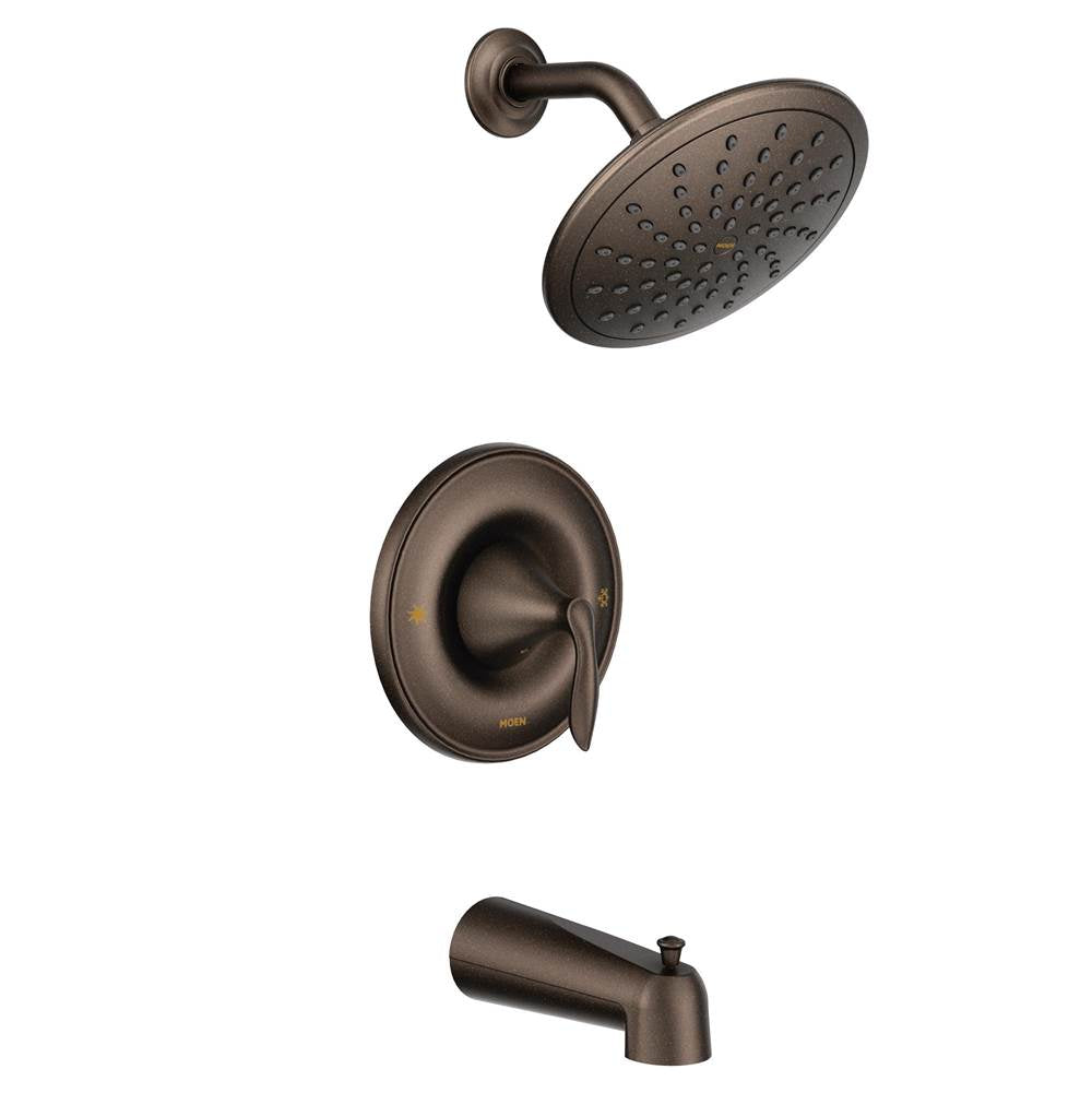 Moen - Eva Posi-Temp Rain Shower Single-Handle Tub and Shower Faucet Trim Kit in Oil Rubbed Bronze (Valve Sold Separately) - Oil Rubbed Bronze