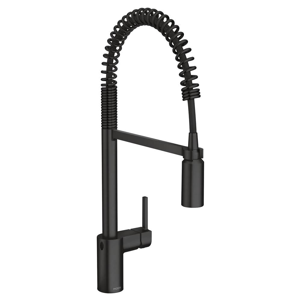 Moen - Align Motionsense Wave Sensor Touchless One Handle High Arc Pre-Rinse Spring Kitchen Faucet, Matte Black - Matte Black