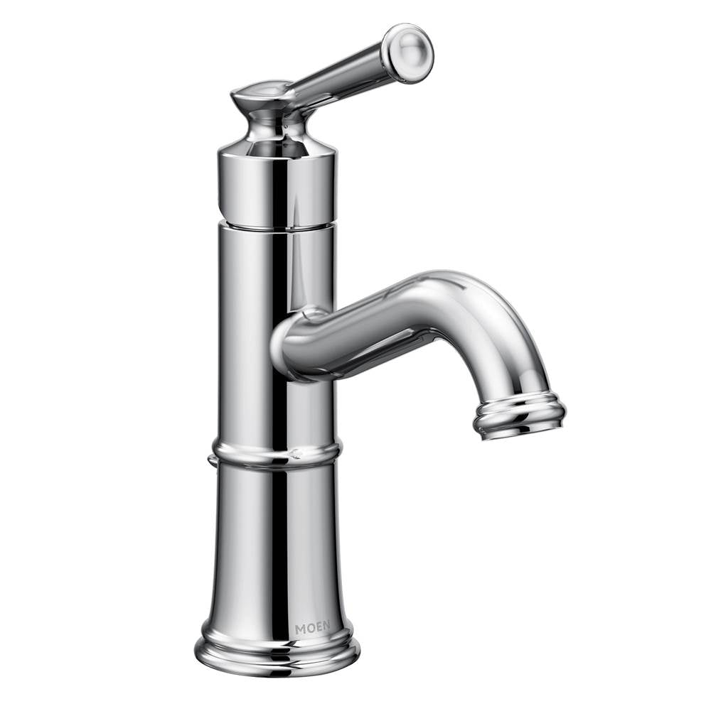 Moen - Belfield One-Handle Bathroom Sink Faucet with Drain Assembly and Optional Deckplate, Chrome - Chrome