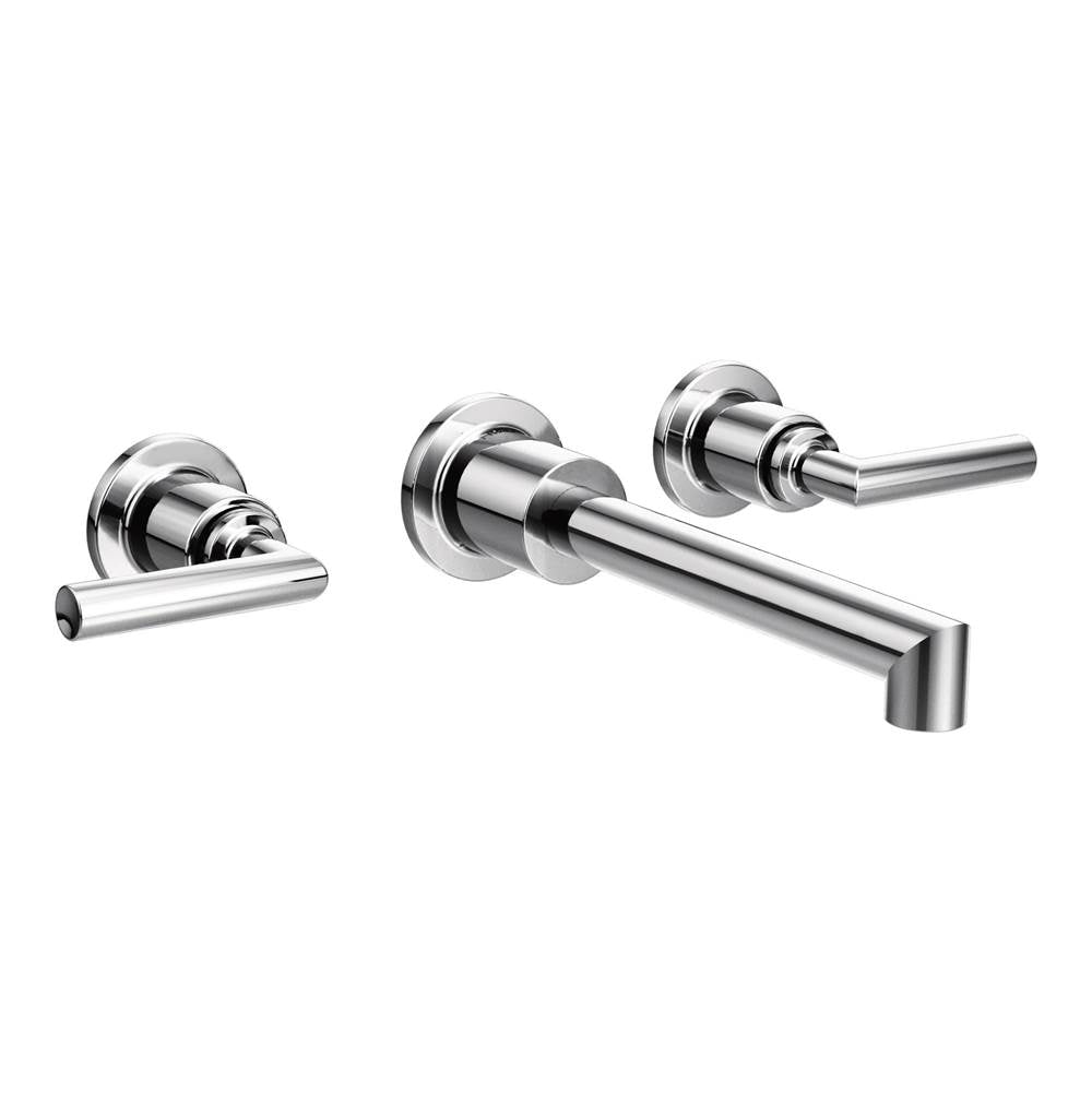 Moen - Arris Wall Mount 2-Handle Low-Arc Bathroom Faucet Trim Kit in Chrome (Valve Sold Separately) - Chrome