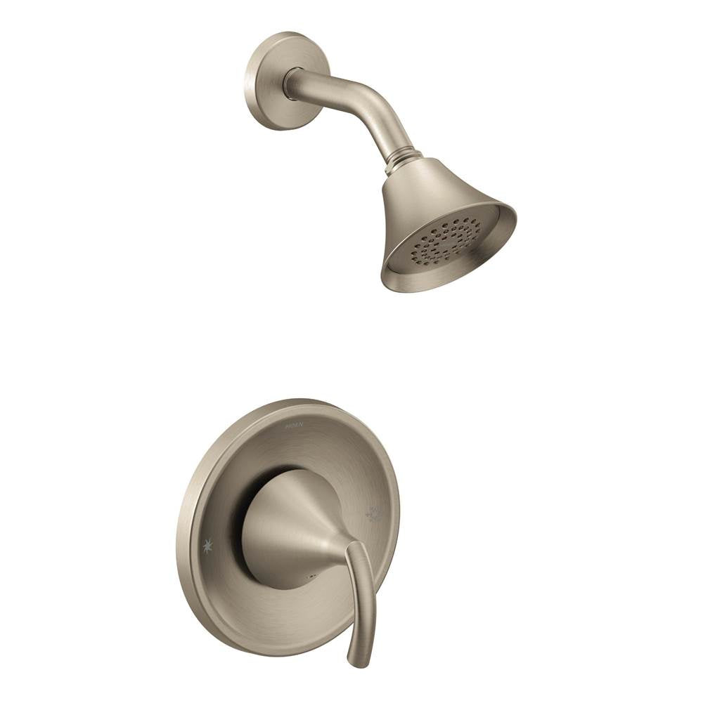 Moen - Glyde 1-Spray Single-Handle Eco-Performance Posi-Temp Shower Faucet Trim Kit in Brushed Nickel (Valve Sold Separately) - Brushed Nickel