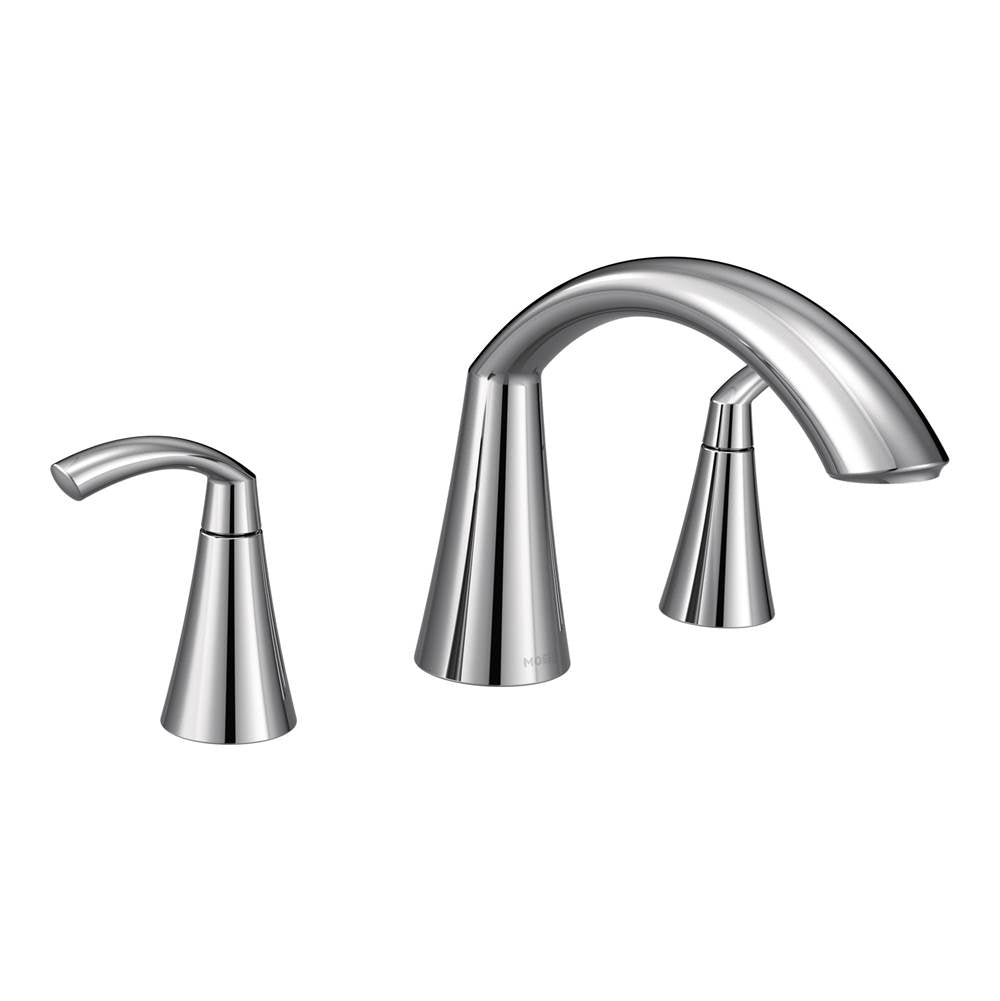 Moen - Glyde 2-Handle High-Arc Roman Tub Faucet in Chrome (Valve Sold Separately) - Chrome