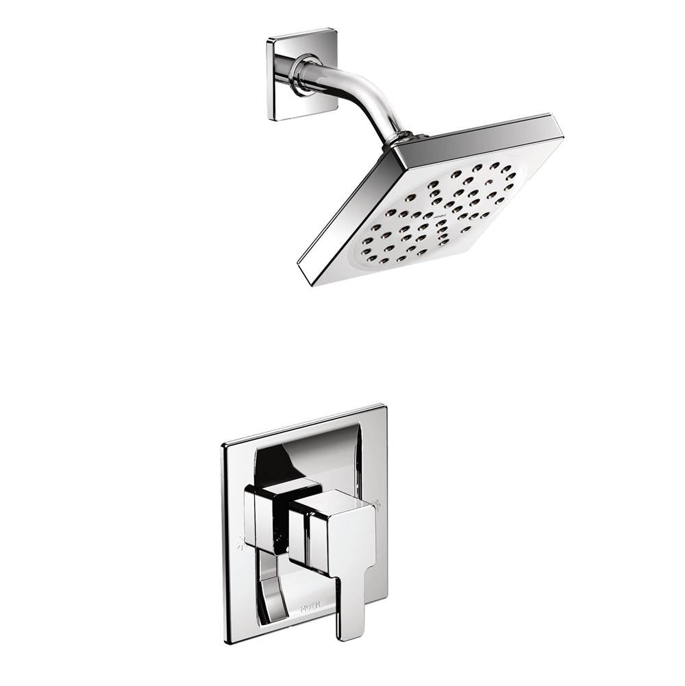 Moen - 90-Degree Eco-Performance Single-Handle 1-Spray Shower Faucet Trim Kit in Chrome (Valve Sold Separately) - Chrome