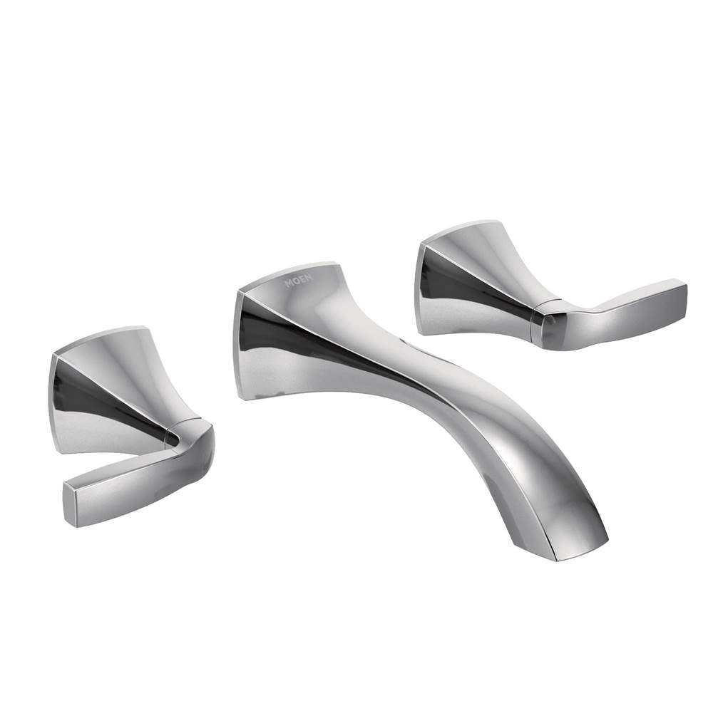 Moen - Voss Wall Mount 2-Handle Low-Arc Lavatory Faucet Trim Kit in Chrome (Valve Sold Separately) - Chrome