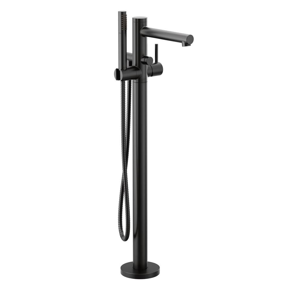 Moen - Align One-Handle Freestanding Floor Mount Tub Filler with Handshower, Matte Black - Matte Black
