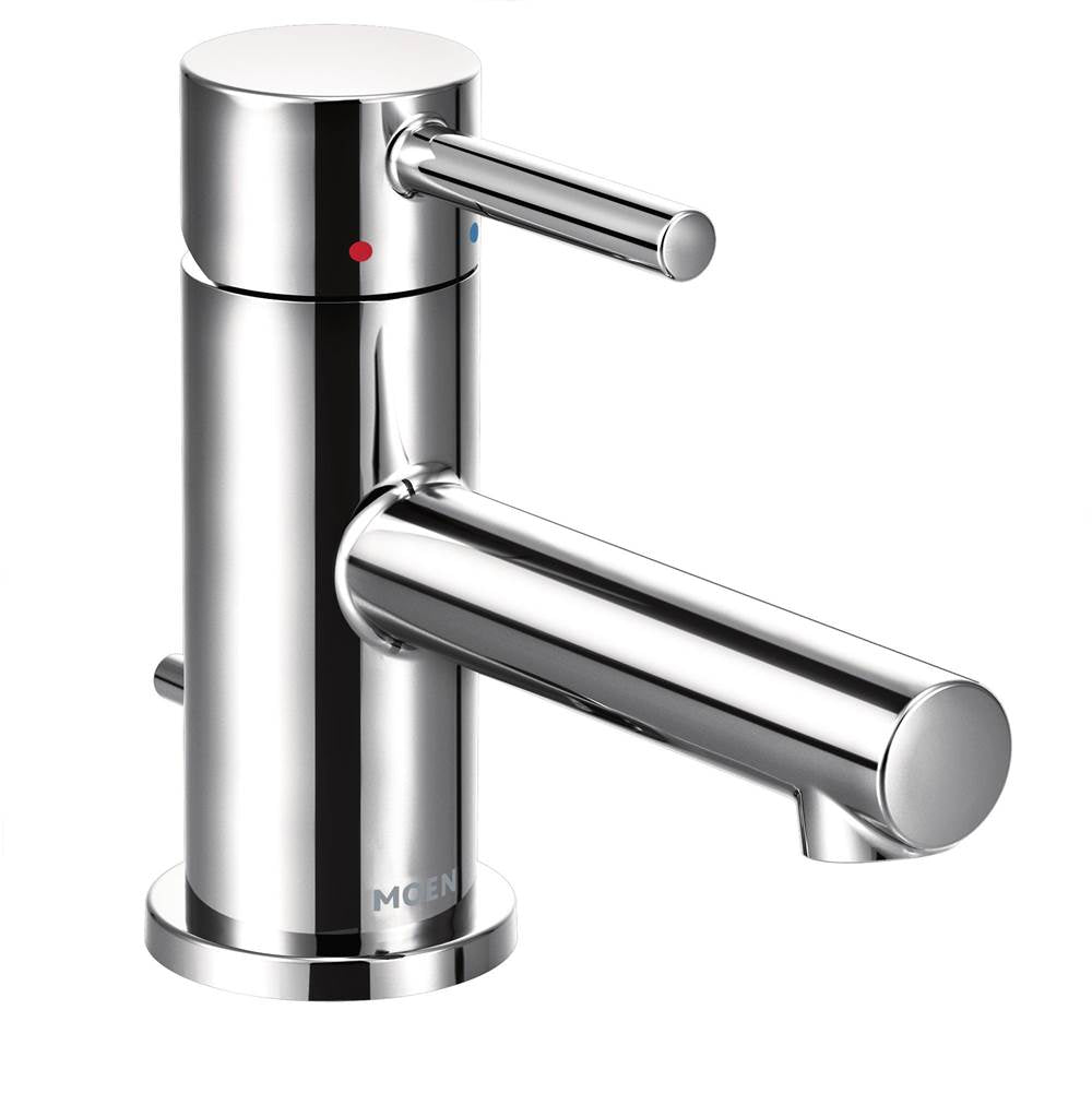 Moen - Align One-Handle Single Hole Low Profile Modern Bathroom Faucet with Drain Assembly, Chrome - Chrome