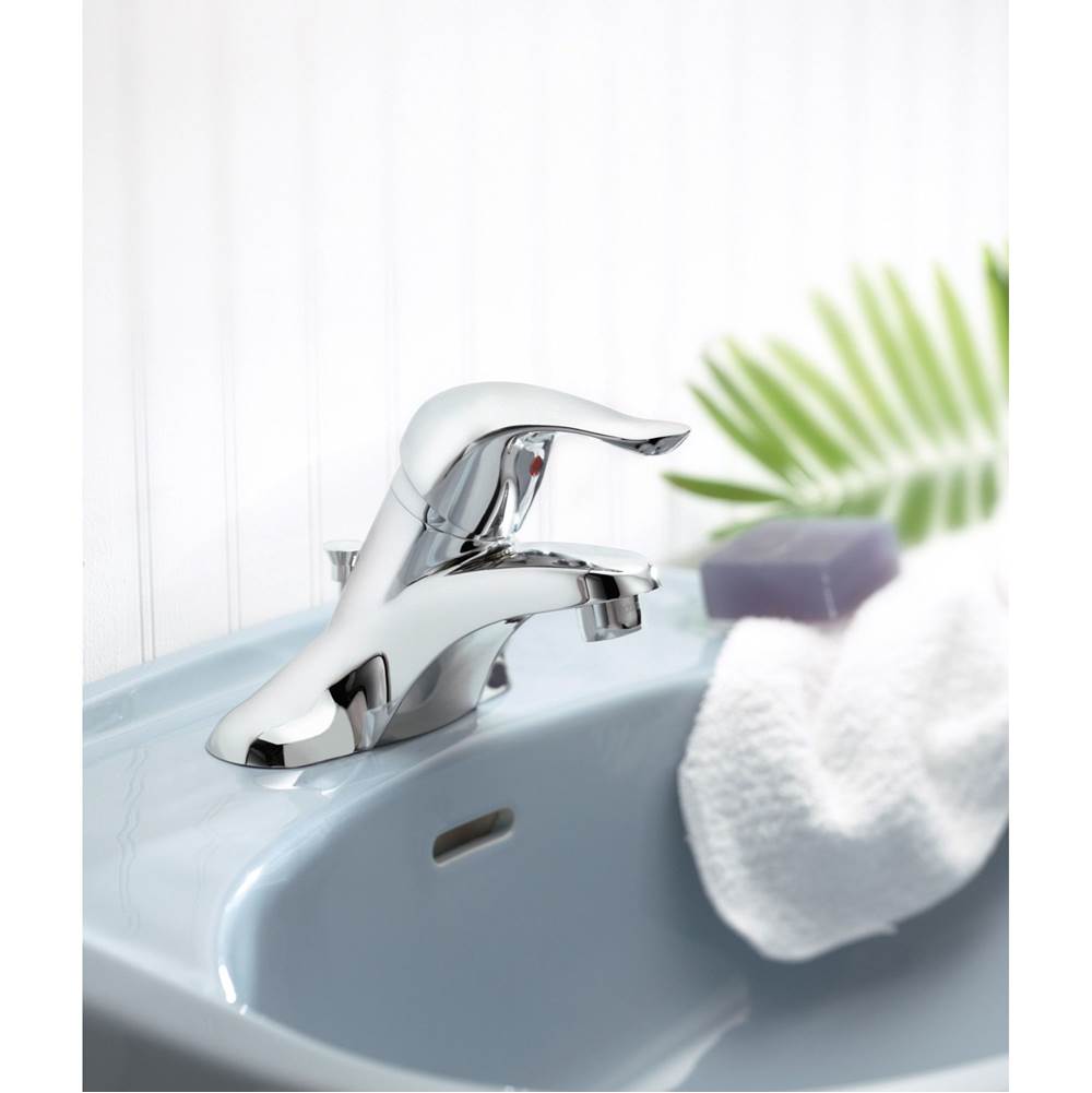 Chateau One-Handle Low-Arc Bathroom Faucet with Drain Assembly, Chrome