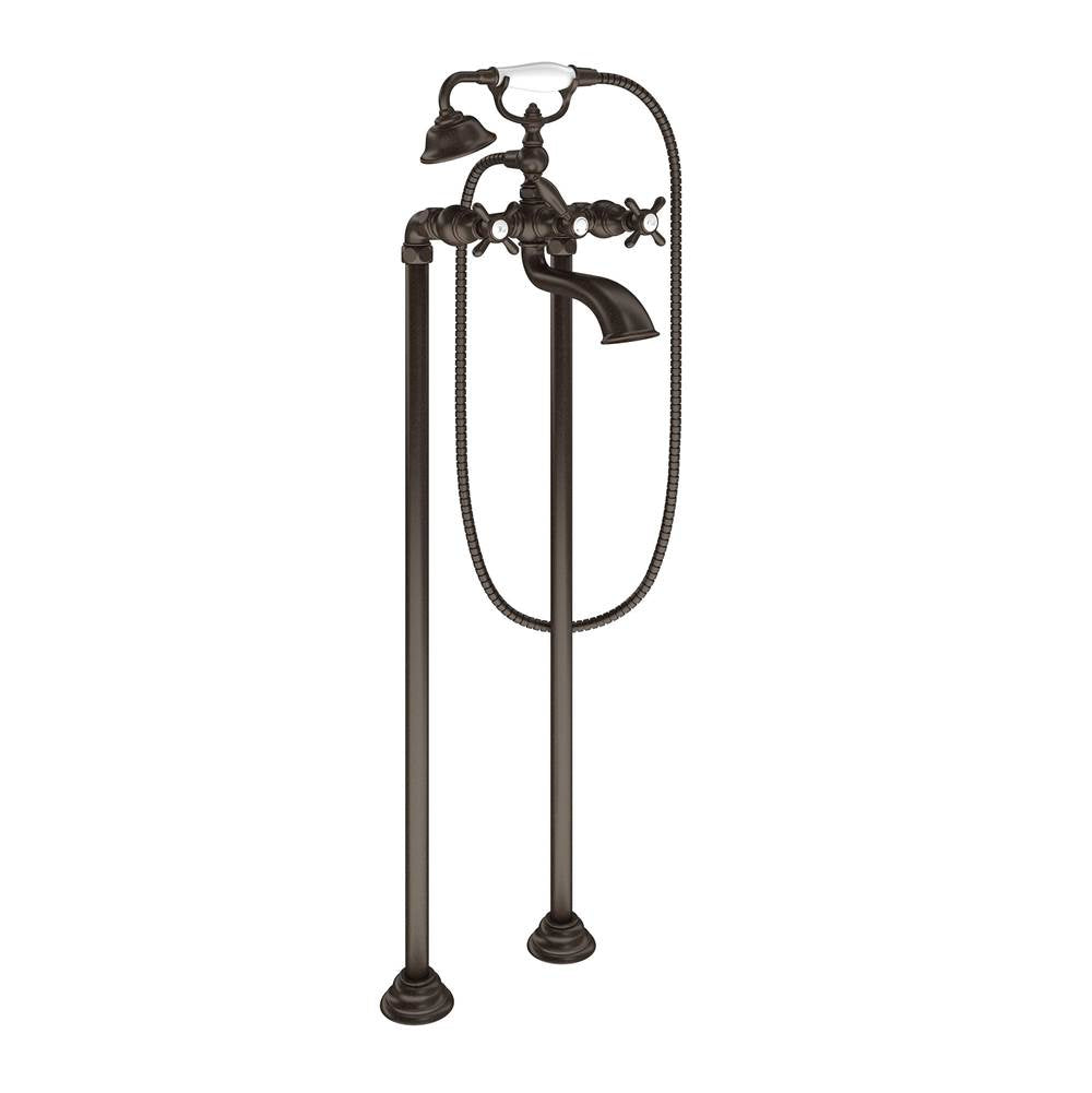 Moen - Weymouth Two Handle Tub Filler with Cross-Handles and Handshower, Oil Rubbed Bronze - Oil Rubbed Bronze