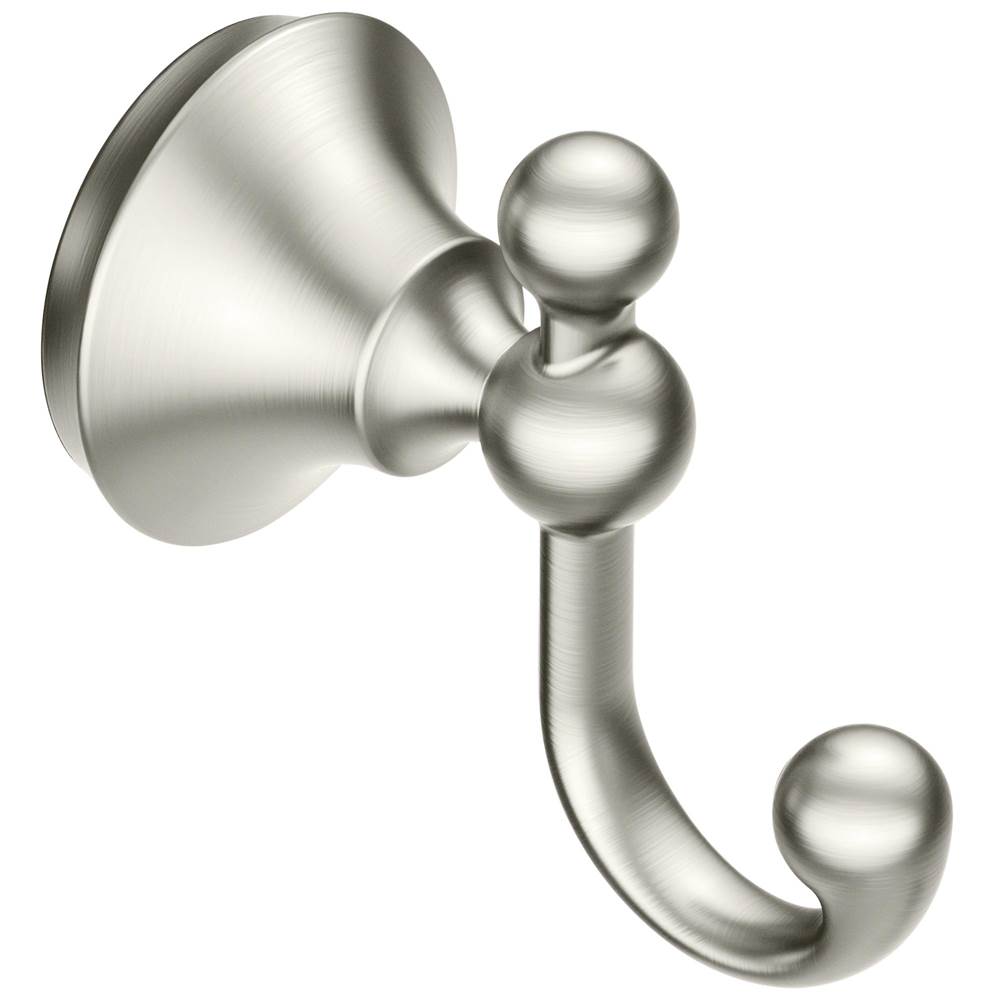 Moen - Brushed Nickel Double Robe Hook - Brushed Nickel