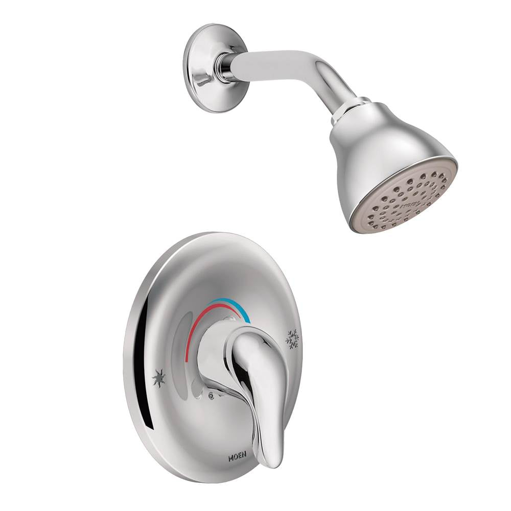 Moen - One-Handle Posi-Temp Eco-Performance Shower and Trim, Valve Required, Chrome - Chrome