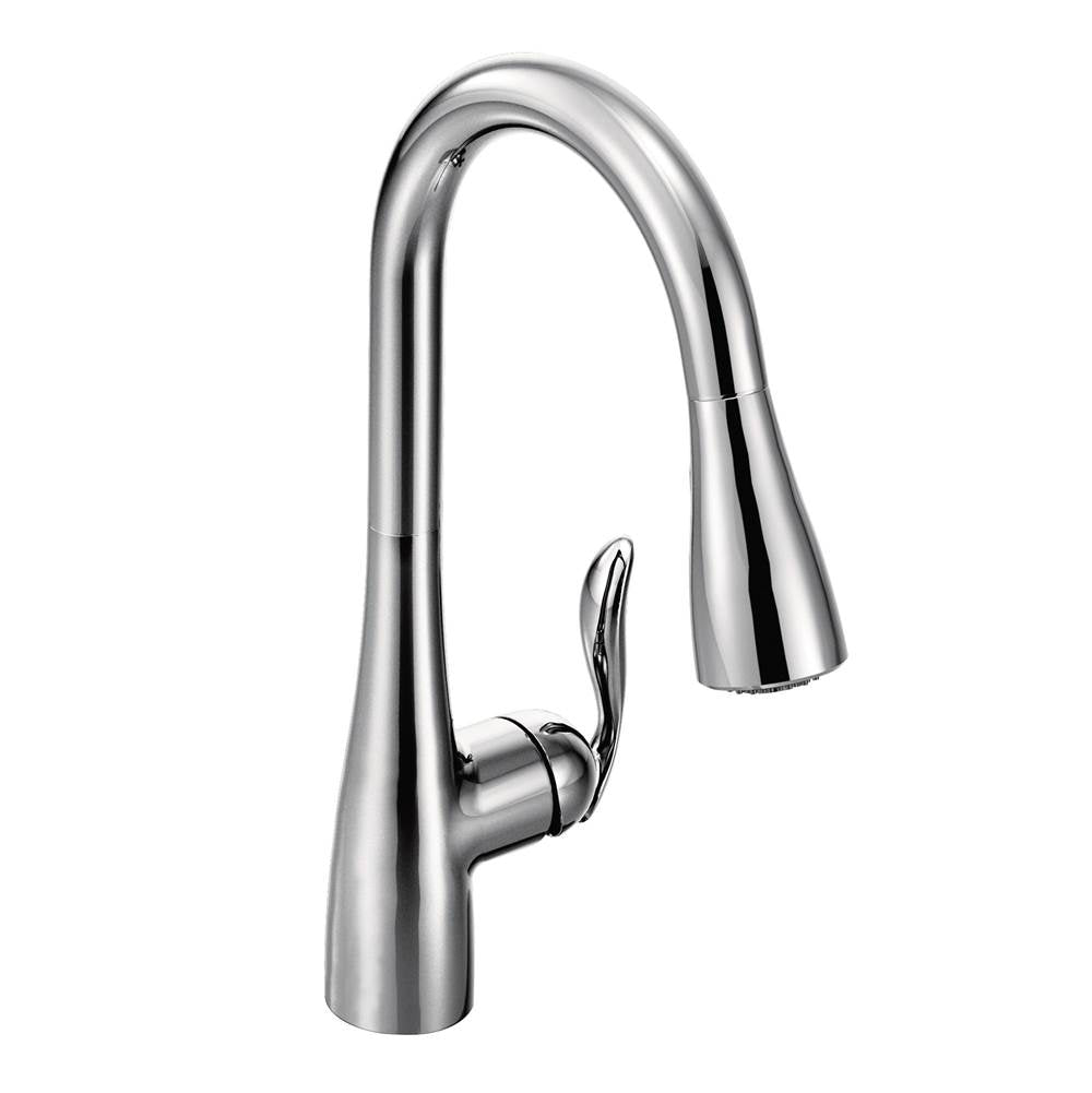 Moen - Arbor One-Handle Pulldown Kitchen Faucet Featuring Power Boost and Reflex, Chrome - Chrome
