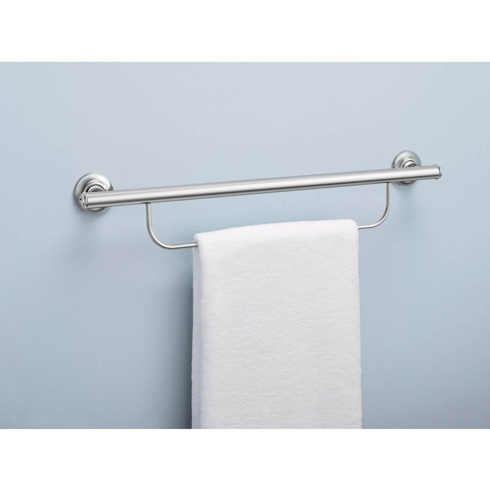 Brushed Nickel 24'' Grab Bar With Towel Bar