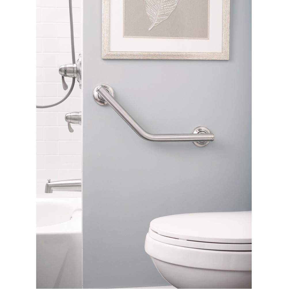 Brushed Nickel 16'' Angled Grab Bar