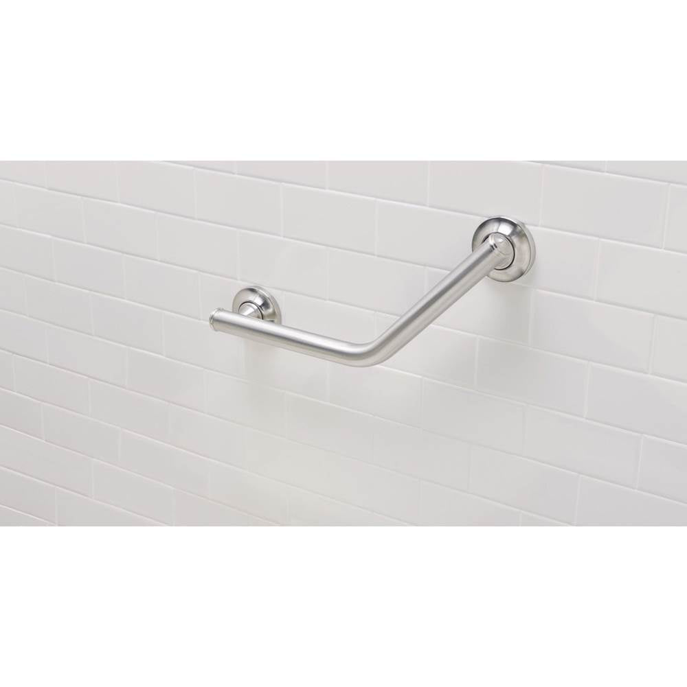 Brushed Nickel 16'' Angled Grab Bar