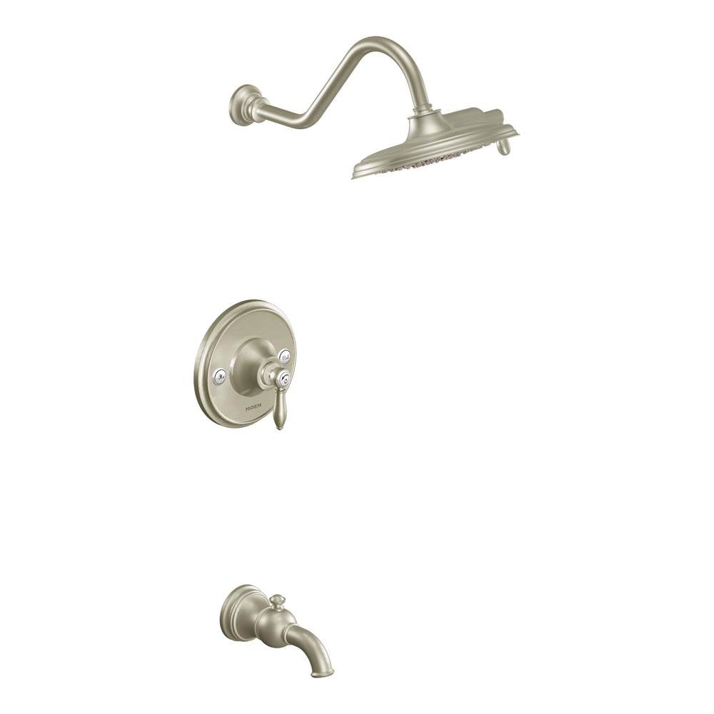 Moen - Weymouth 1-Handle Posi-Temp Tub and Shower Trim Kit in Brushed Nickel (Valve Sold Separately) - Brushed Nickel