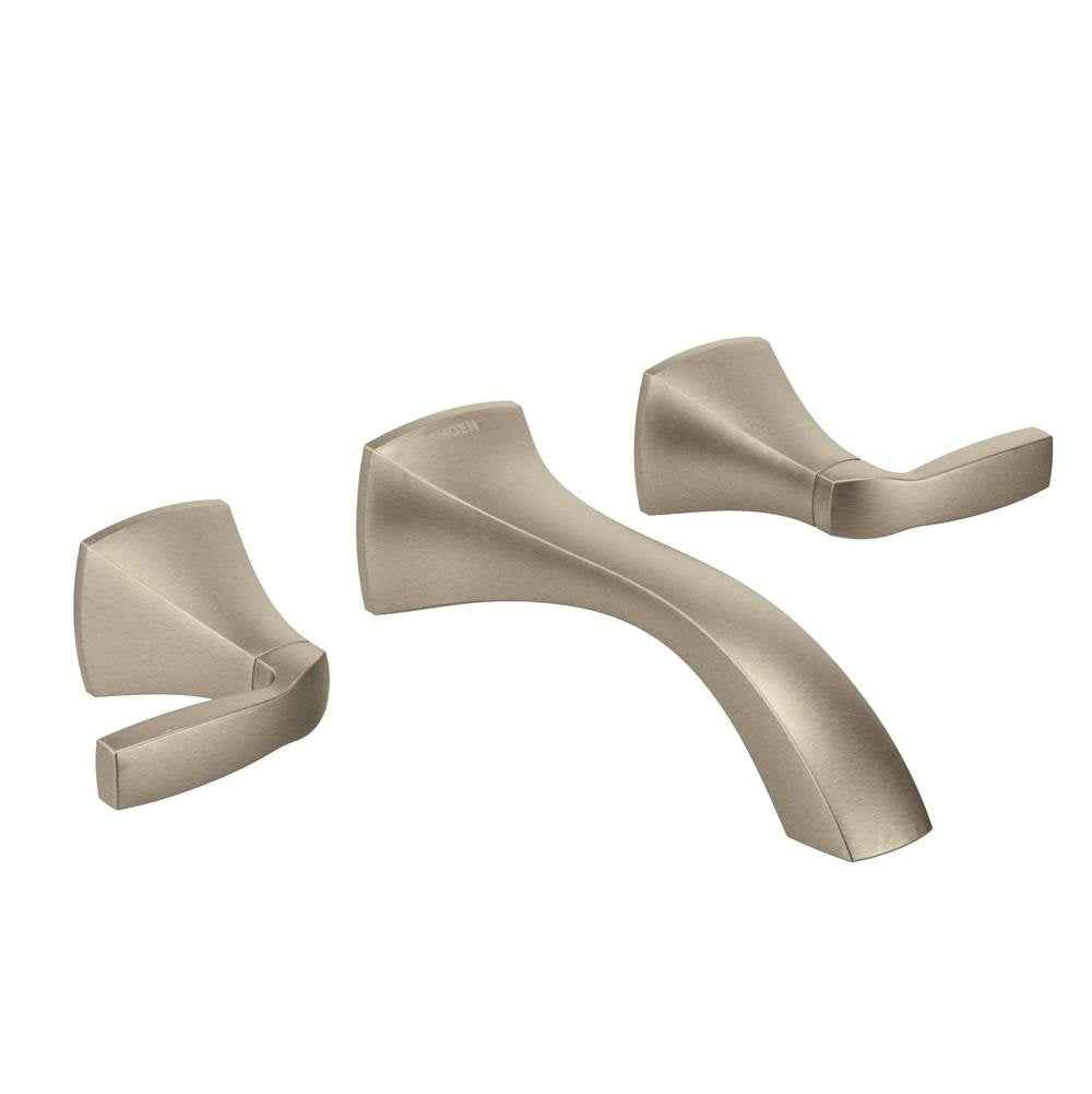 Moen - Voss Wall Mount 2-Handle Low-Arc Lavatory Faucet Trim Kit in Brushed Nickel (Valve Sold Separately) - Brushed Nickel