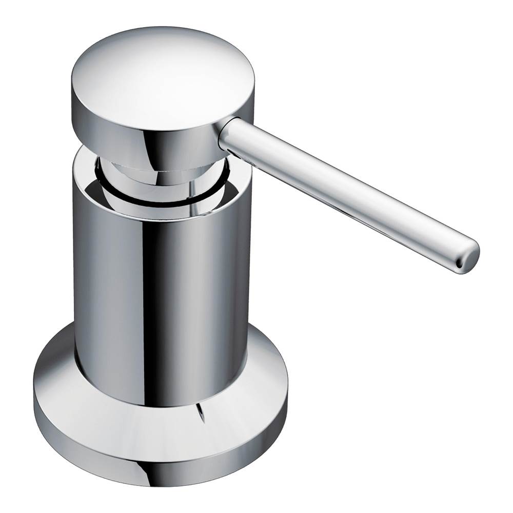 Moen - Deck Mounted Kitchen Soap Dispenser with Above the Sink Refillable Bottle, Chrome - Chrome